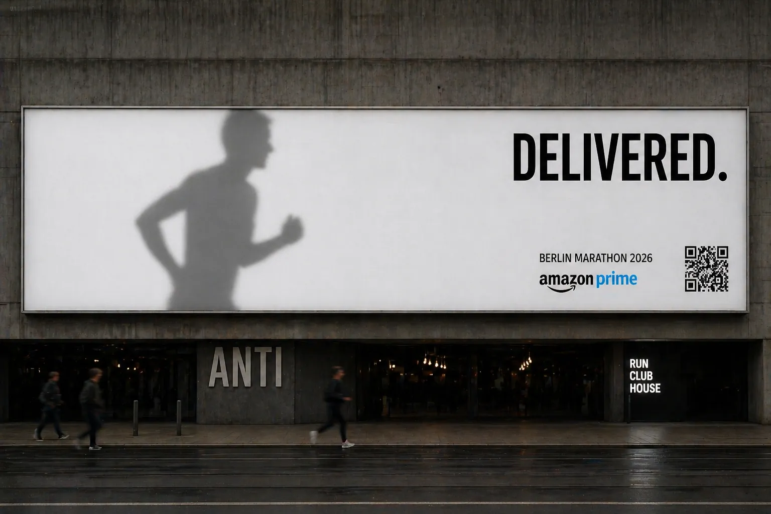 DELIVERED. billboard · Berlin Mitte at night · Amazon