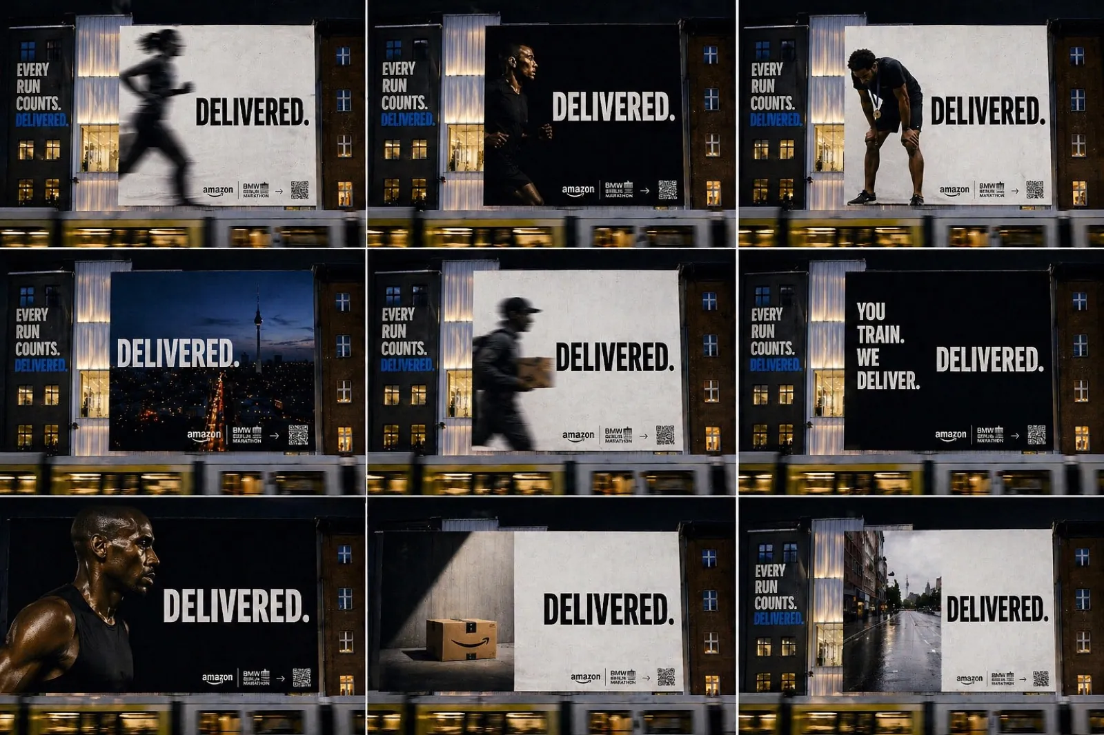DELIVERED. 9-board OOH system. Berlin Mitte building facades with U-Bahn